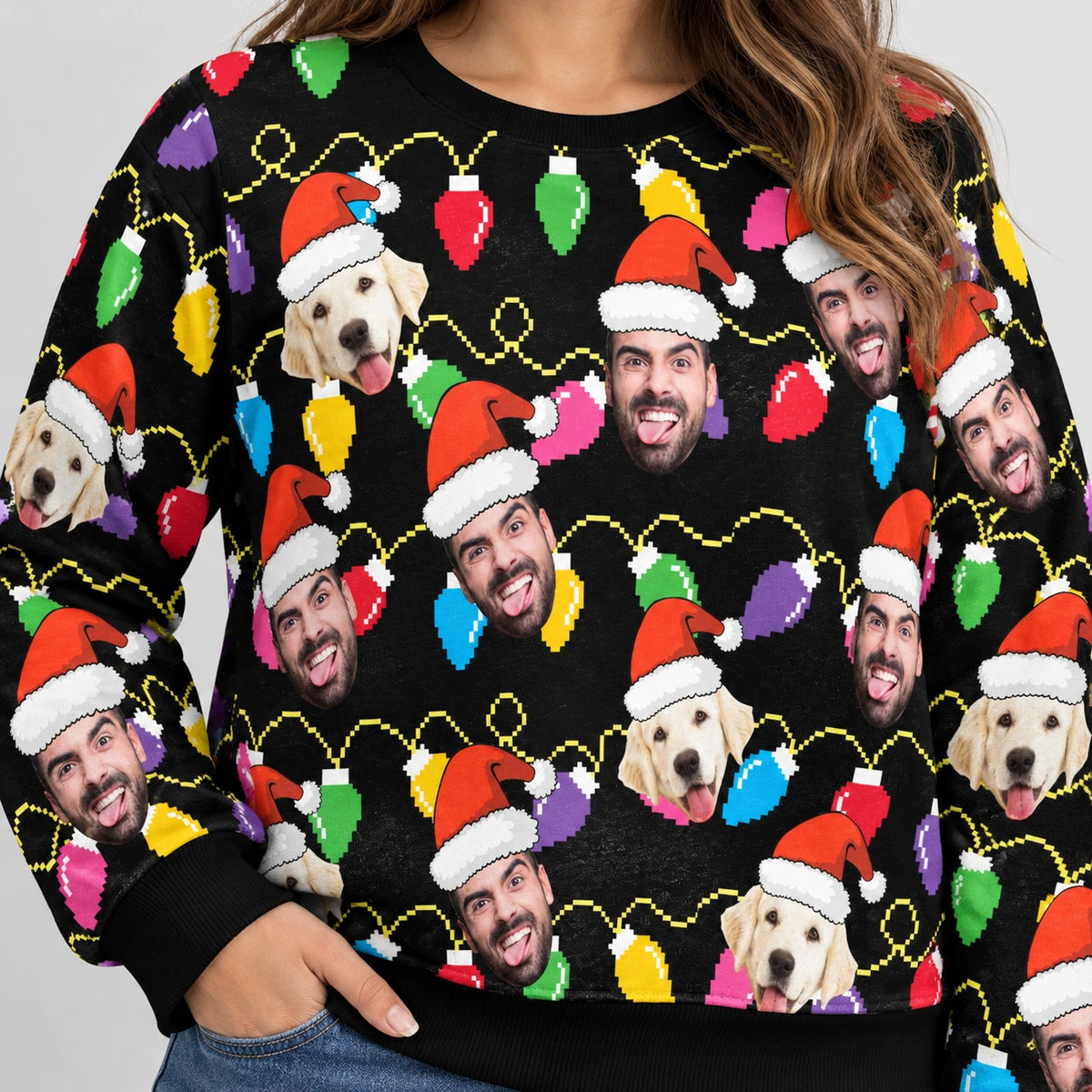 Weihnachtspullover Familie Led