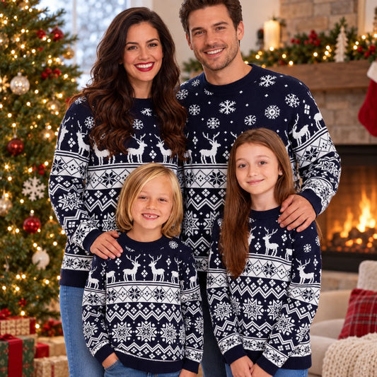 Norweger Weihnachtspullover Familie